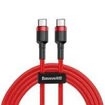 Baseus Cafule Cable Durable Nylon Cord USB-C PD / USB-C PD PD2.0 60W 20V 3A QC3.0 1M Red (CATKLF-G09)
