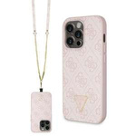 Guess GUHCP14LP4TDSCPP iPhone 14 Pro 6.1" pink/pink hardcase Crossbody 4G Metal Logo