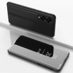 Clear View Case for Samsung Galaxy S25 Edge Flip Cover - Black