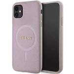 Case Guess GUHMN61PSAHMCP iPhone 11 / Xr 6.1" pink/pink hardcase Saffiano MagSafe Case