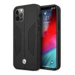 BMW Case Apple iPhone 12 Pro Max Leather Perforate Sides Black Hardcase