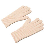 Braided phone gloves with cutouts for fingers - pink