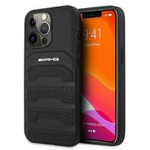 AMG AMHCP13LGSEBK iPhone 13 Pro / 13 6.1" black/black hardcase Leather Debossed Lines