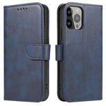 Magnet Case elegant case cover with a flap and stand function iPhone 14 blue