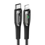 USAMS Cable braided USB-C to Lightning Smart Power-off 20W PD Cable 1.2m black/black SJ518USB01 (US-SJ518)