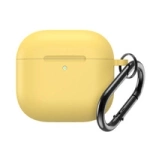 Silicone Case for Airpods 4 with Carabiner - Yellow