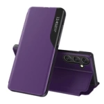 Eco Leather View Case elegant case with flap and stand function for Samsung Galaxy A36 - purple
