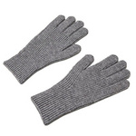 Braided telephone gloves with cut-outs for fingers - gray