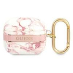 Case GUESS Apple AirPods 3 Cover Marble Strap Collection Pink Case