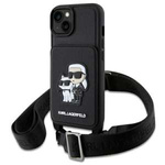 Case Karl Lagerfeld KLHCP14SCSAKCPMK iPhone 14 6.1" hardcase black/black Crossbody Saffiano Karl &amp; Choupette Case