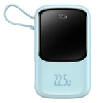 [RETURNED ITEM] Baseus Qpow powerbank 10000mAh built-in USB Type-C cable 22.5W Quick Charge SCP AFC FCP blue (PPQD020103)