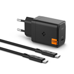 Charger Spigen ARCSTATION PRO GAN-651 1-PORT NETWORK CHARGER 65W + TYPE-C CABLE BLACK