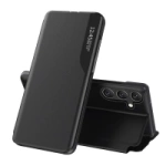 Eco Leather View Case elegant case with flap and stand for Samsung Galaxy S25 Edge - black