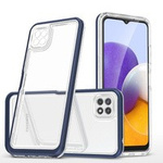 Clear 3in1 Case for Samsung Galaxy A22 5G Frame Gel Cover Blue