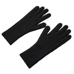 Braided telephone gloves with cut-outs for fingers - black