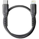 UNIQ Cable Flex USB-C-Lightning 18W nylonew 30cm grey/chaRCoal grey