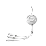 Joyroom S-A40 Colorful Series 3in1 retractable cable USB-A to USB-C / Lightning / microUSB 1m - white