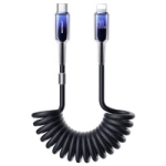 Joyroom S-A43 Crystal-Clear Series 30W USB-C - Lightning spiral cable 1.5m - black