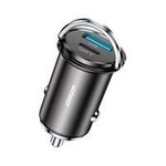 Joyroom mini dual port USB Type C / USB 20 W 5 A smart car charger Power Delivery Quick Charge 3.0 AFC SCP gray (C-A45)