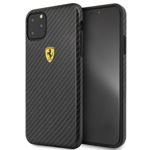 Case FERRARI Apple iPhone 11 Pro Max On Track Carbon Effect Black Case