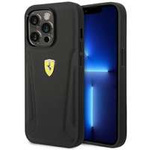 Case Ferrari FEHCP14XRBUK iPhone 14 Pro Max 6.7" black/black hardcase Leather Stamp Sides