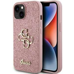 Case Guess GUHCP15MHG4SGP iPhone 15 Plus 6.7" pink/pink hardcase Glitter Script Big 4G Case