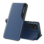 Eco Leather View Case cover for Samsung Galaxy S23 Ultra with flip stand blue