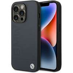 Case BMW BMHMP14XSLLNA iPhone 14 Pro Max 6.7" navy blue/navy hardcase Leather Hot Stamp MagSafe