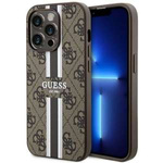 Case Guess GUHMP14LP4RPSW iPhone 14 Pro 6.1" brown/brown hardcase 4G Printed Stripes MagSafe Case