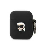 Karl Lagerfeld KLA2RUNIKK AirPods 1/2 cover black/black Silicone Karl Head 3D