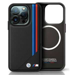 Case BMW iPhone 16 6.1" black/black hardcase M Meshed Tricolor Stripes MagSafe