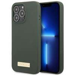 Case GUESS Apple iPhone 13 Pro Max Silicone Logo Plate MagSafe Green Hardcase