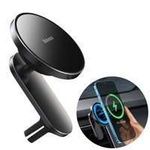 Baseus magnetic car phone holder wireless Qi charger 15 W (MagSafe compatible for iPhone) black (WXJN-01)