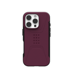 UAG Civilian Magsafe - protective case for iPhone 16 Pro compatible with MagSafe (bordeaux)