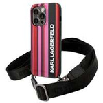 Case KARL LAGERFELD Apple iPhone 14 Pro Max Color Stripes Strap Pink Hardcase