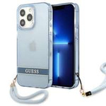 Case GUESS Apple iPhone 13 13 Pro Translucent Stap Blue Hardcase