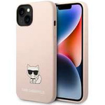 Case KARL LAGERFELD Apple iPhone 14 Silicone Choupette Body Bright Pink Hardcase