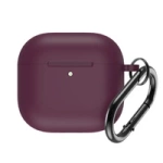 Silicone Case for Airpods 4 with Carabiner - Burgundy