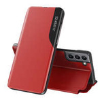 Eco Leather View Case elegant case with a flip cover and stand function for Samsung Galaxy S22 + (S22 Plus) red