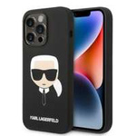 Karl Lagerfeld KLHMP14LSLKHBK iPhone 14 Pro 6.1" hardcase black/black Silicone Karl`s Head MagSafe