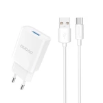 Dudao A4EU USB-A 2.1A wall charger - white + USB-A - USB-C cable
