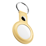 KeyBudz AirTag Keyring - leather case protection for AirTag 2-pack (Pastel Yellow)