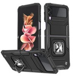 Wozinsky Ring Armor tough hybrid case cover + magnetic holder for Samsung Galaxy Z Flip 3 black