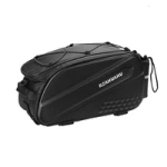 WYA36Y7S Bike Pannier Bag with Long Strap and Expandable Side Pockets - Black