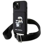 Case Karl Lagerfeld KLHCP14MCSAKCPMK iPhone 14 Plus 6.7" hardcase black/black Crossbody Saffiano Karl &amp; Choupette Case