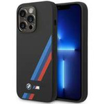 Case BMW BMHMP14L22SOTK iPhone 14 Pro 6.1" black/black Silicone Slanted Sttripes MagSafe