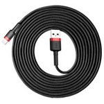 Baseus Cafule Cable durable nylon cord USB / Lightning QC3.0 2A 3M black-red (CALKLF-R91)
