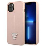 Case GUESS Apple iPhone 13 Mini Saffiano Triangle Logo Pink Hardcase