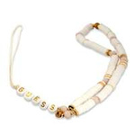 GUESS Phone Strap Heishi Beads White Pendant