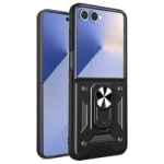 Hybrid Armor Camshield Armored Case with Stand and Camera Cover for Samsung Galaxy Z Fold 7 - Black